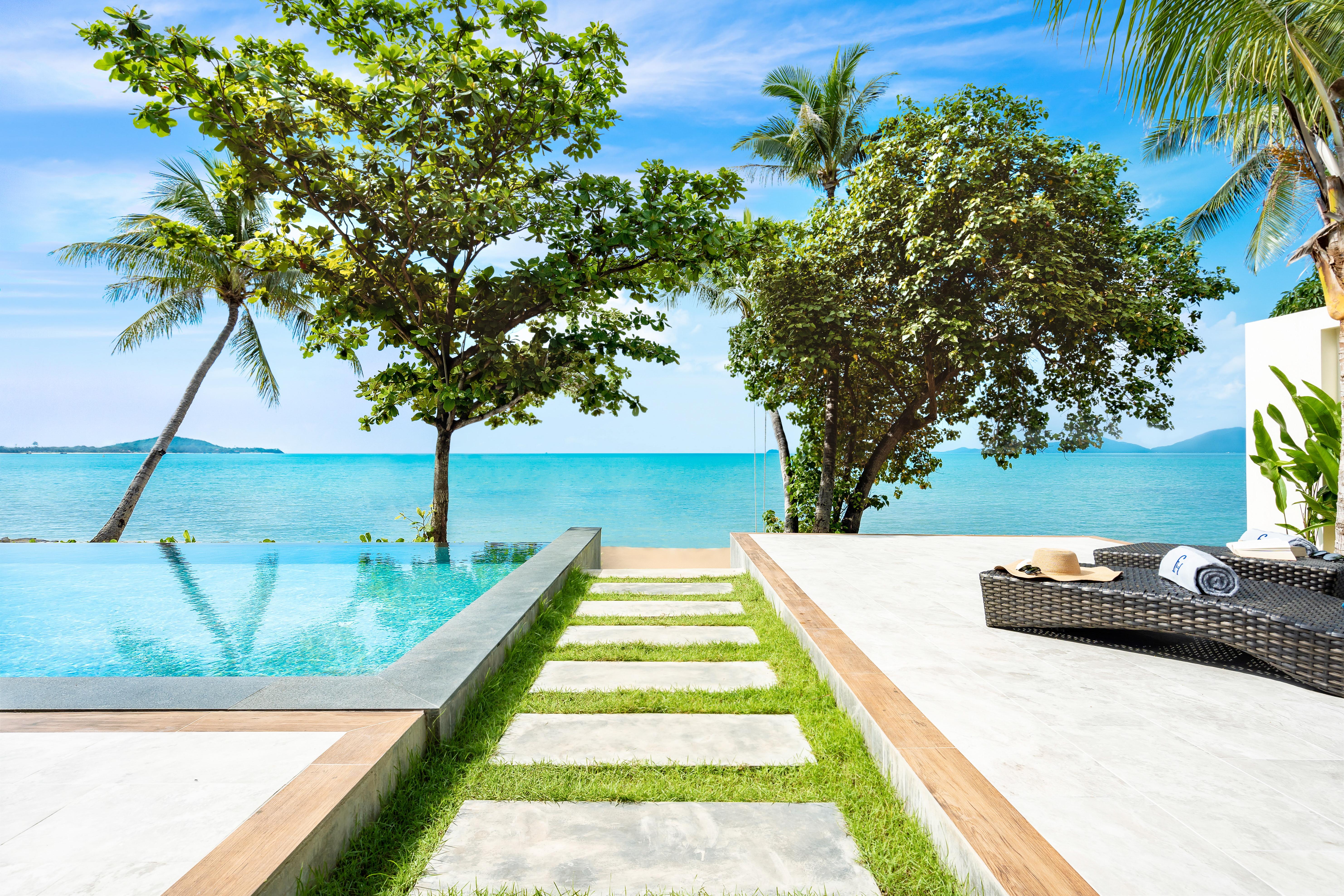 Fair House Villas & Spa, Koh Samui Mae Nam Exterior photo View from the pool at the resort